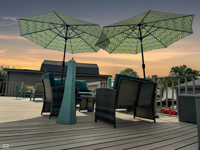 5647 W Mooresville Rd, Indianapolis, IN 46221 - view of deck at dusk