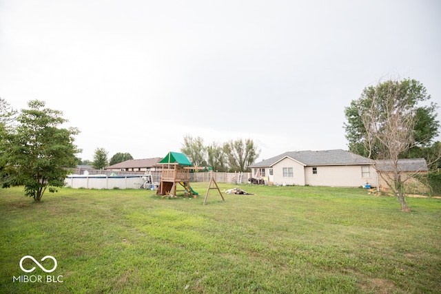 view of yard featuring a playground