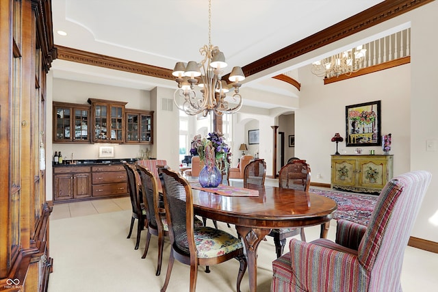 view of tiled dining area