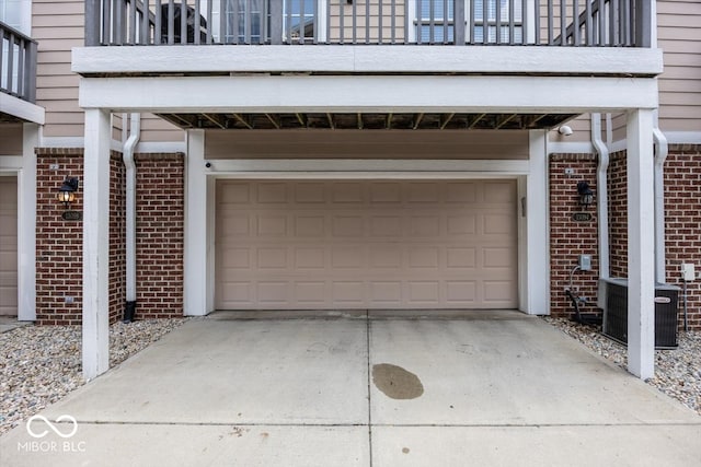 garage featuring central AC unit