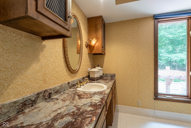 bathroom with vanity and a healthy amount of sunlight