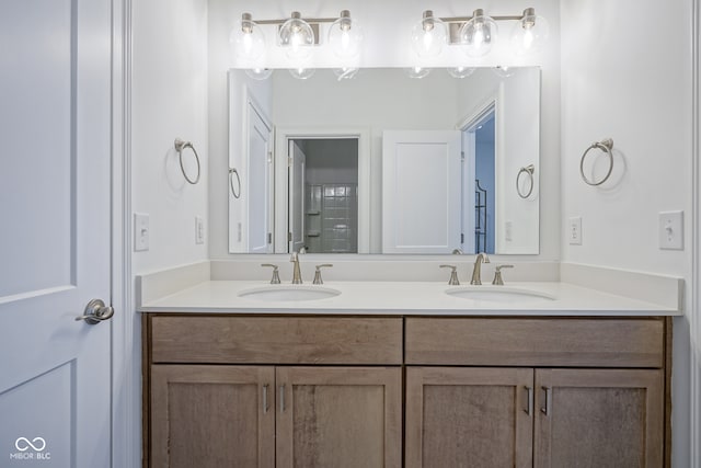 bathroom featuring dual vanity