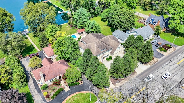 drone / aerial view with a residential view