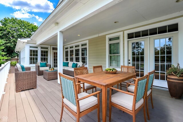 deck featuring an outdoor hangout area