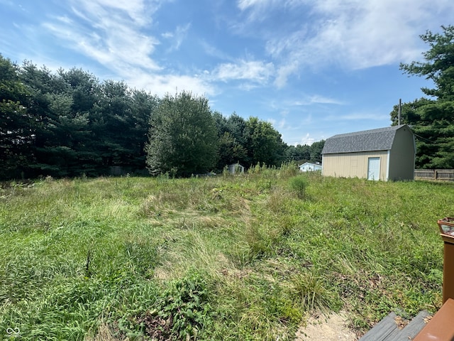 view of yard with an outdoor structure