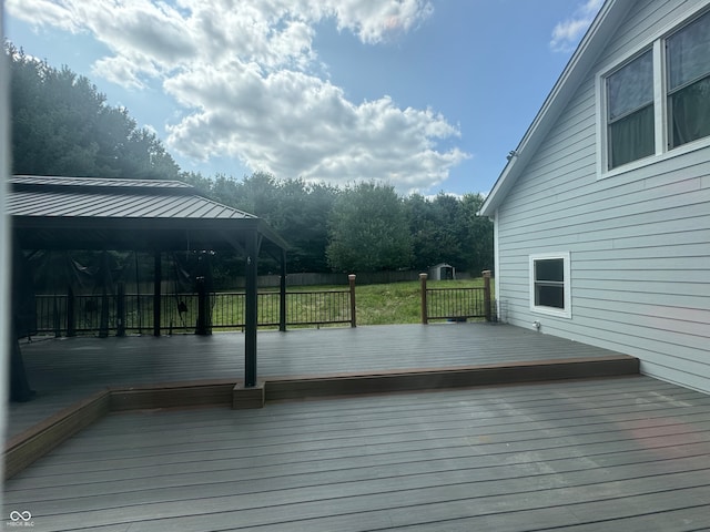 deck featuring a gazebo