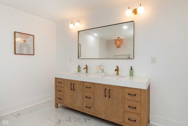 bathroom featuring tile patterned floors and vanity