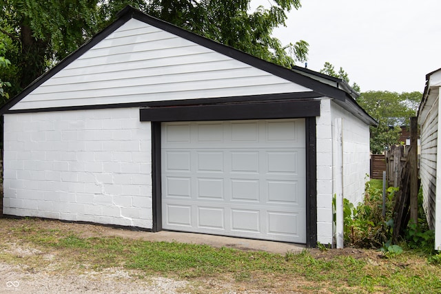 view of garage