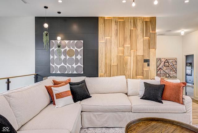 living room featuring hardwood / wood-style flooring