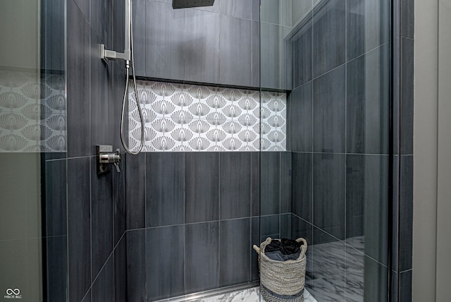 bathroom featuring walk in shower