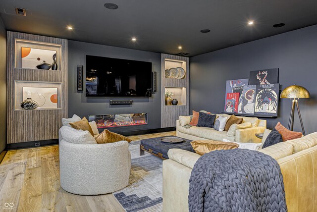 living room with light hardwood / wood-style floors