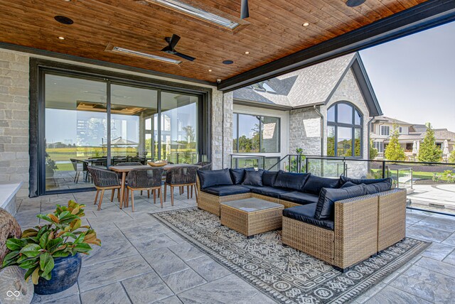 view of patio / terrace with ceiling fan