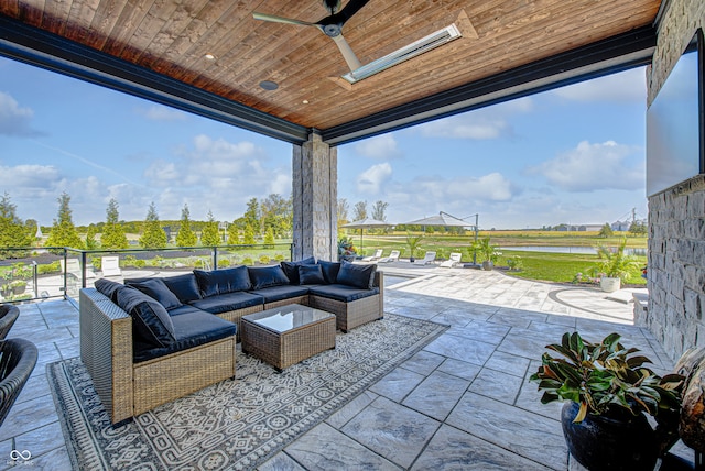 view of patio with ceiling fan