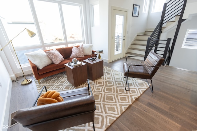 living room featuring hardwood / wood-style flooring