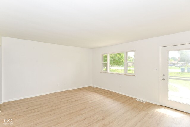 empty room featuring light wood-type flooring