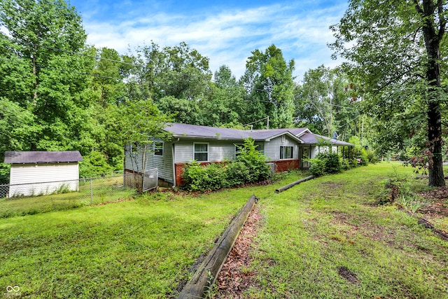 exterior space with a front lawn