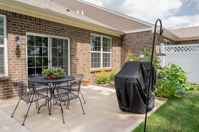 view of patio / terrace featuring area for grilling