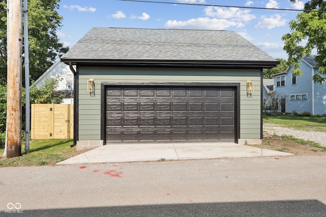 view of garage