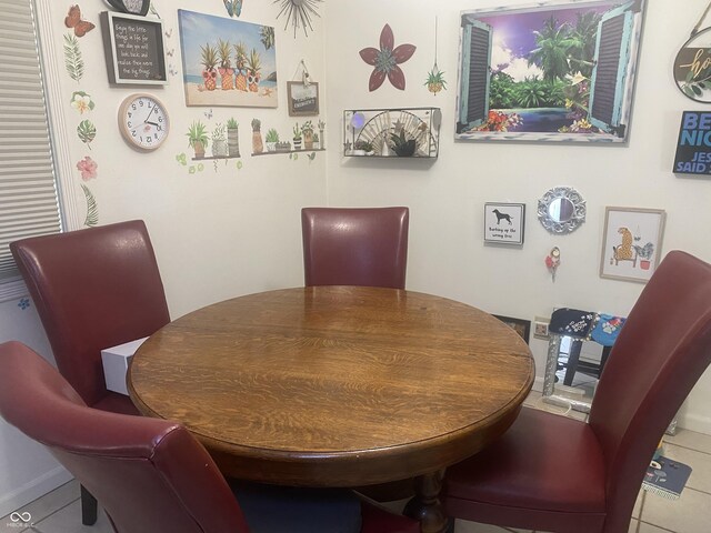 view of tiled dining space