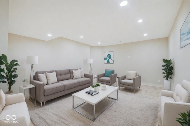 living room featuring light hardwood / wood-style floors