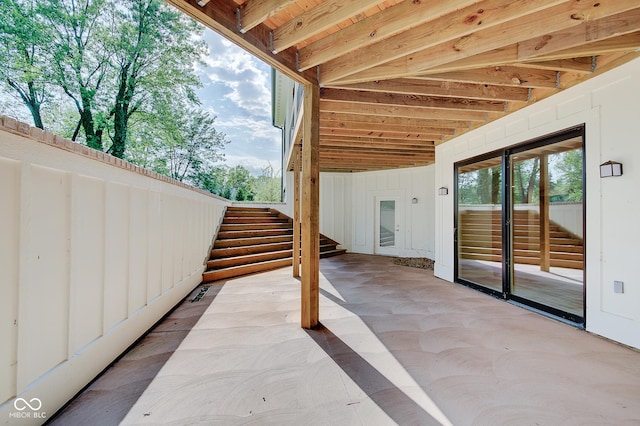 view of patio / terrace with stairs