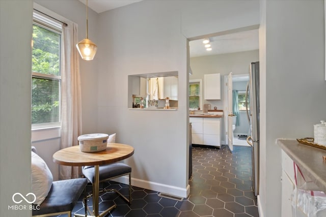 view of tiled dining room