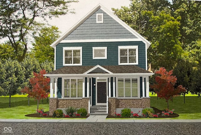 craftsman-style home featuring a front yard