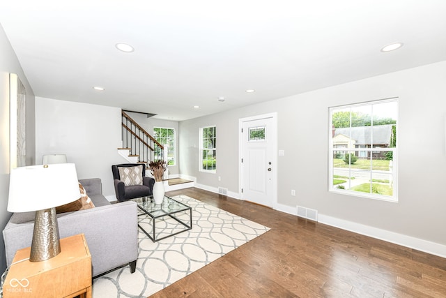 living room featuring hardwood / wood-style flooring