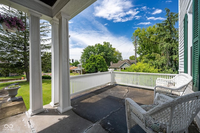 view of patio / terrace featuring covered porch