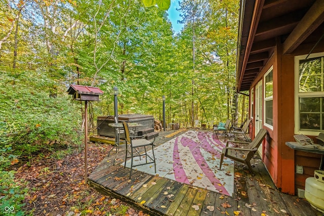 view of patio / terrace featuring a wooden deck