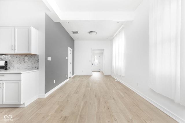 interior space with light hardwood / wood-style floors