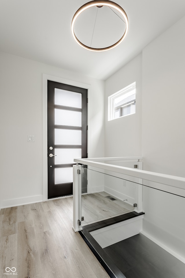 interior space featuring light wood-type flooring