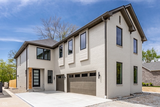 view of front of house with a garage