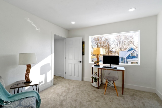 2936 N New Jersey St, Indianapolis, IN 46205 - carpeted home office featuring recessed lighting and baseboards