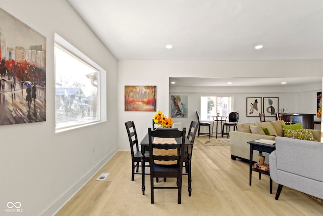2936 N New Jersey St, Indianapolis, IN 46205 - dining space with light wood-style floors, recessed lighting, and baseboards