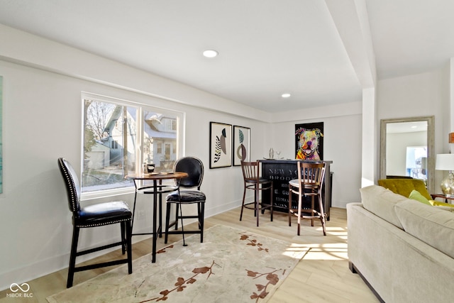 2936 N New Jersey St, Indianapolis, IN 46205 - dining space featuring wood finished floors, recessed lighting, and baseboards