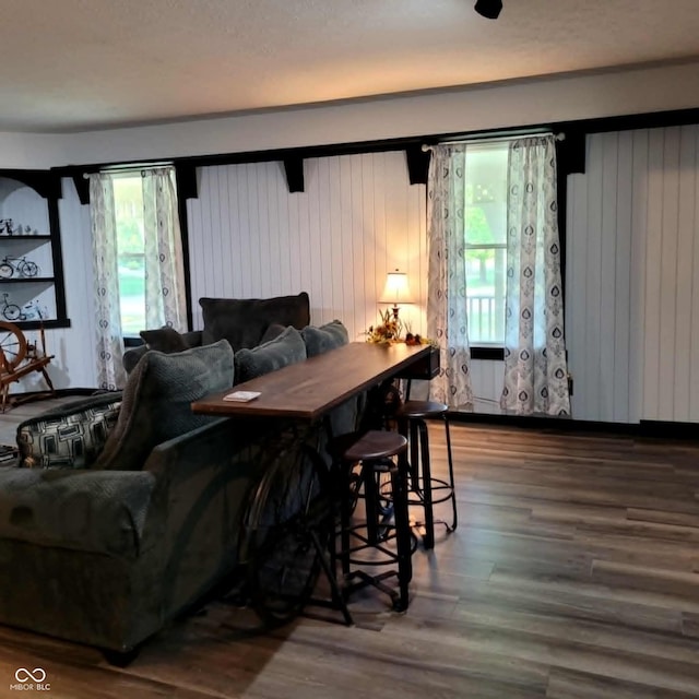 living room featuring hardwood / wood-style flooring and a wealth of natural light