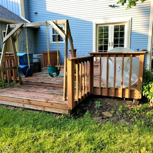 deck with french doors