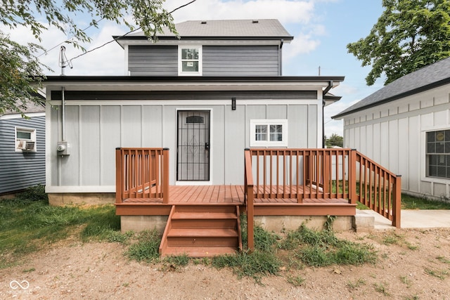 rear view of house with a deck