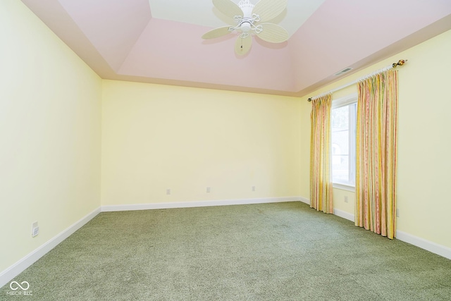 8358 Hidden Point Dr, Indianapolis, IN 46256 - carpeted empty room with a raised ceiling and a ceiling fan