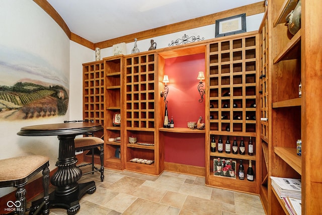 8358 Hidden Point Dr, Indianapolis, IN 46256 - wine room with stone finish floors