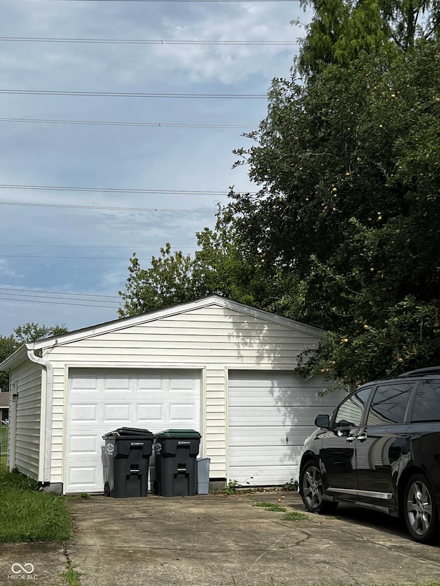 view of garage