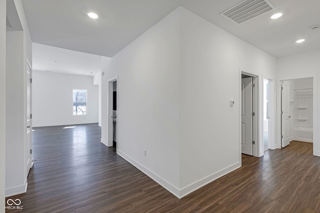 hall featuring dark hardwood / wood-style flooring