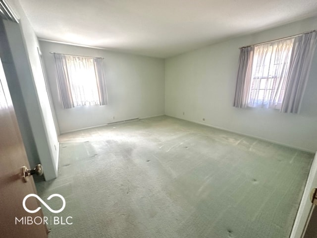 unfurnished room featuring carpet and a wealth of natural light