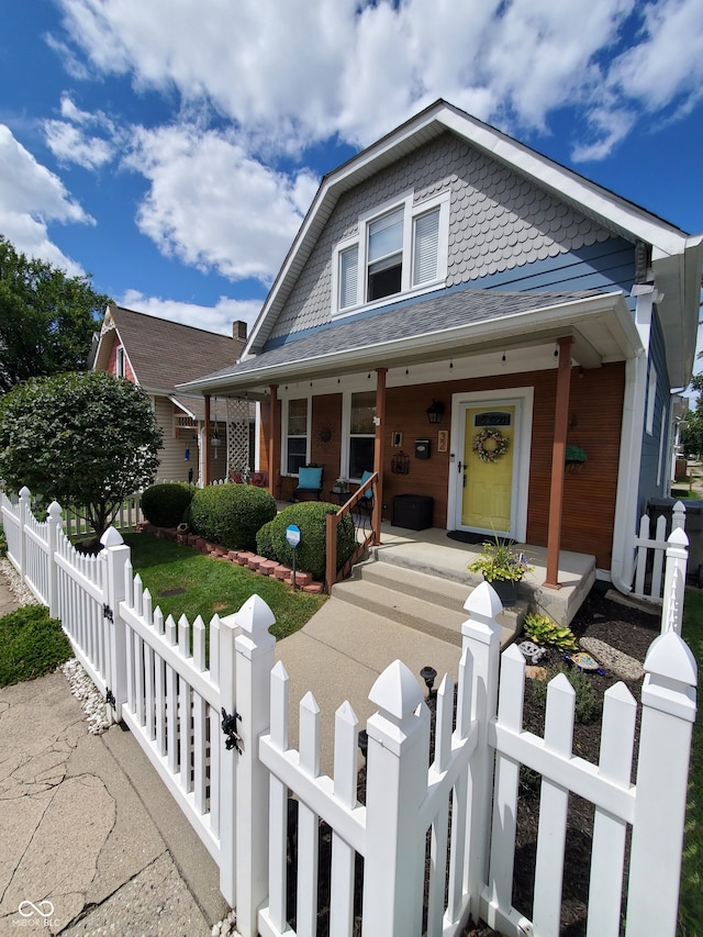 view of front of property with a porch