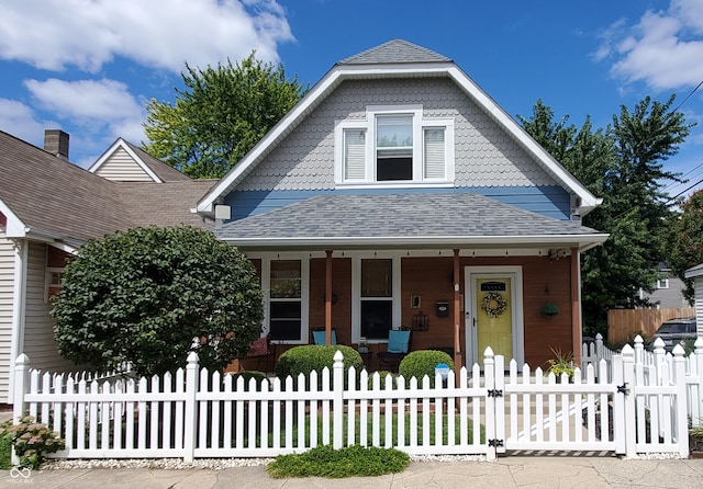 view of front of house with covered porch