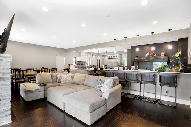 living room featuring hardwood / wood-style floors