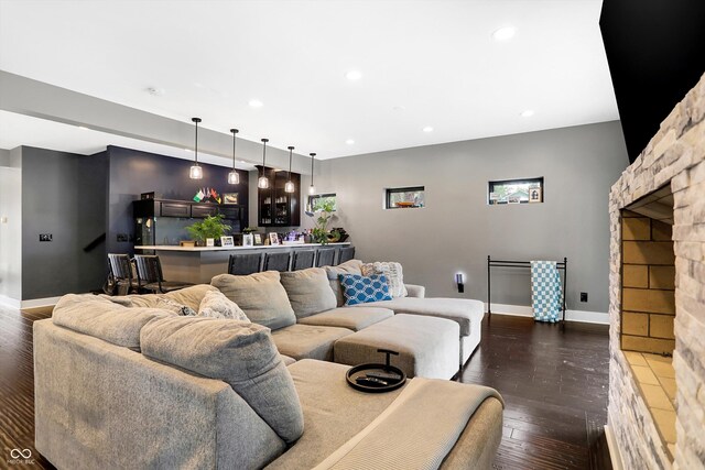 living room featuring wood-type flooring