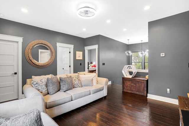 living room featuring hardwood / wood-style flooring