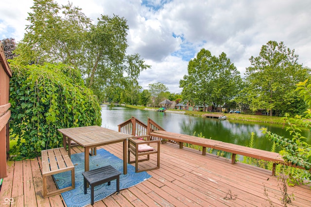 exterior space featuring a water view